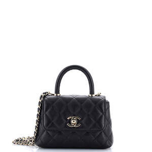 Chanel Extra Mini Coco Top Handle Bag Quilted Caviar